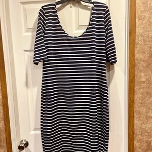 💚Blue and white striped Dress
